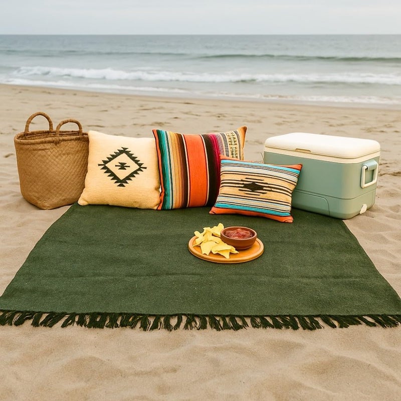 Open Road Goods Solid Color Mexican Yoga Blanket – Large Handwoven Throw for Yoga, Beach, Camping or Home – Soft and Durable Cotton Blend - Image 4